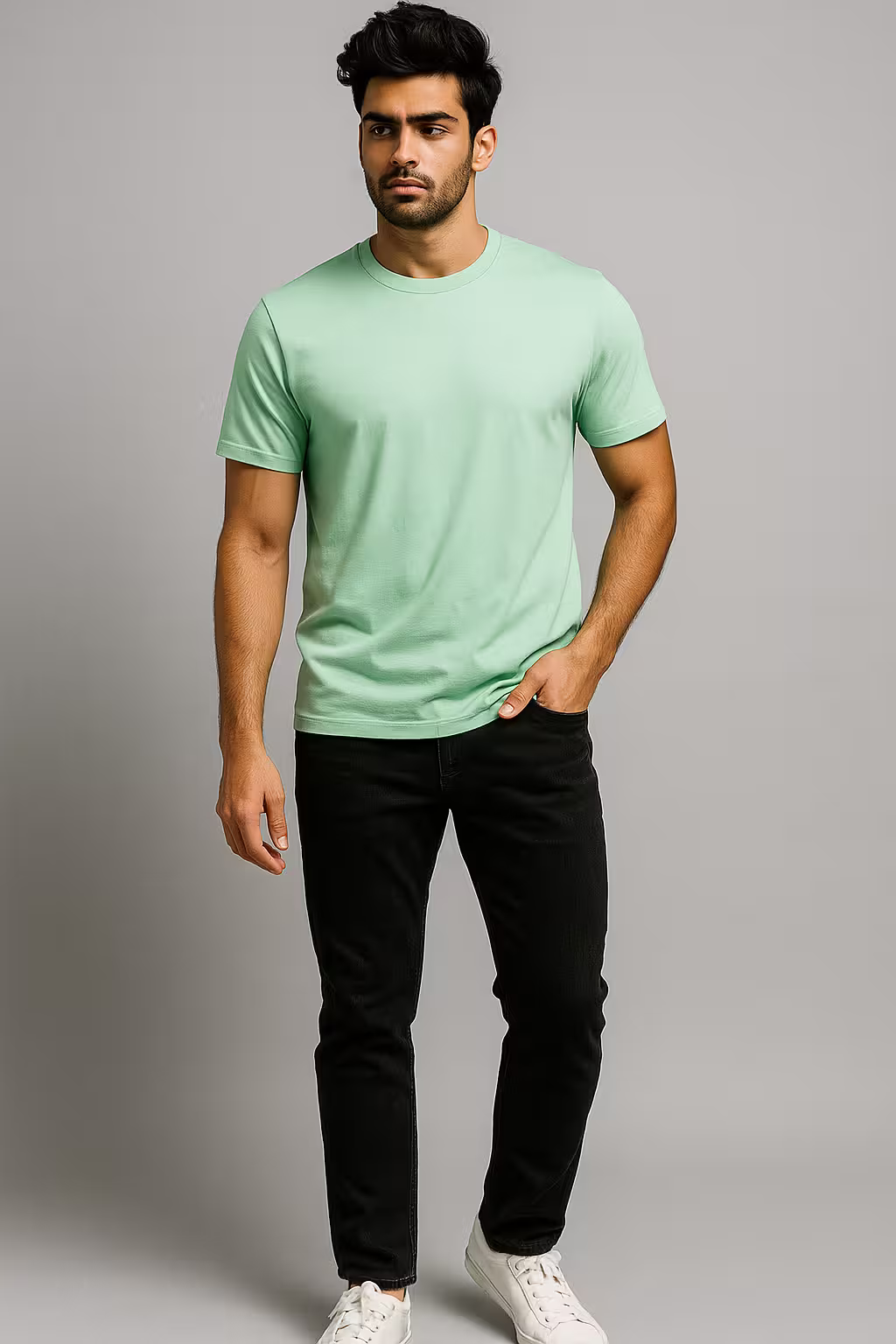 T-shirts men online in Pakistan – Sea Green cotton-poly t-shirt by Mekasually