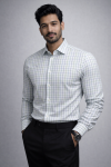 Men formal check shirt