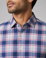 Blue Pink White Check Formal Shirt - Image 2