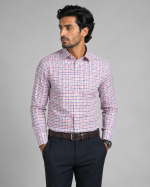 Red Blue White Check Formal Shirt