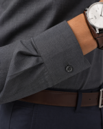 Charcoal Grey Cotton Formal Shirt - Image 2