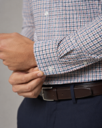 Grey White Micro-Check Formal Shirt - Image 2
