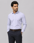 Grey Blue Small Check Formal Shirt
