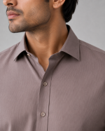 Tan Brown Cotton Formal Shirt - Image 3