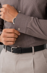 Tan Brown Cotton Formal Shirt - Image 2