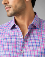 Red White Blue Gingham Formal Shirt - Image 2