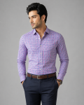 Red White Blue Gingham Formal Shirt
